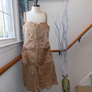 MAX STUDIO Copper Quilted Sheer Dress Size 10